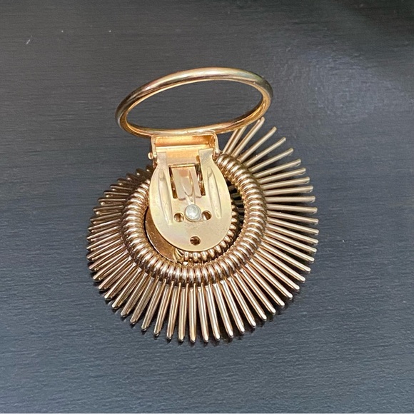 Vintage Western Germany Gold-tone Spiral Nautilus Scarf Clip - Picture 3 of 12